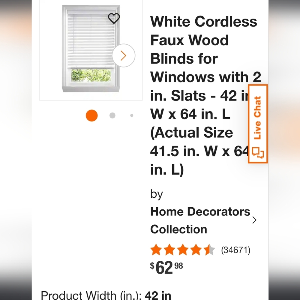 White Cordless 2" Faux Wood Blinds